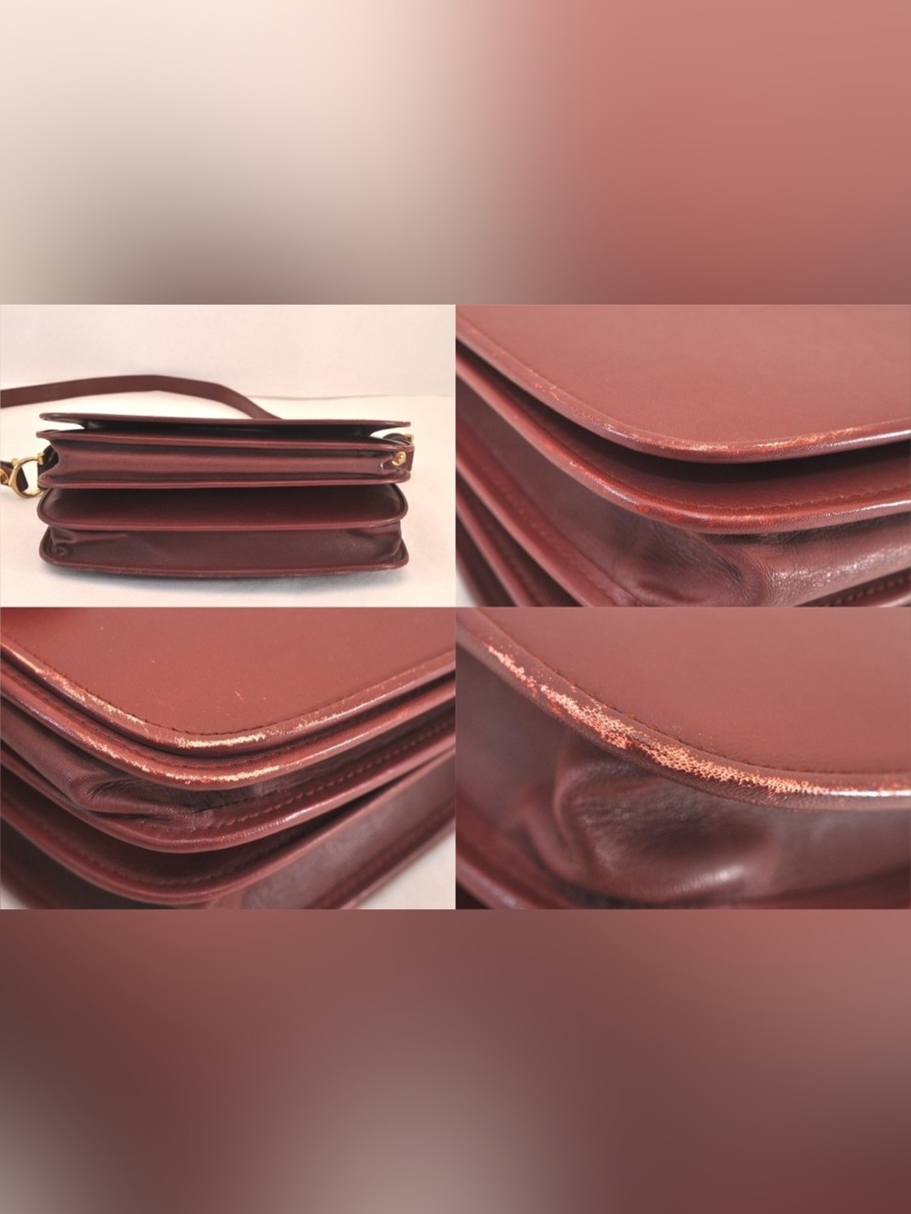 Vintage 1980s Must de Cartier Bordeaux Leather Shoulder Bag | Repair - Picture 10 of 13